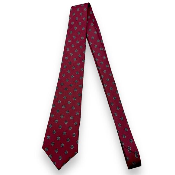 Haberdashery Mens Vintage Silk Dress Tie Made in Austin, TX Medallion 56" 3.25" - Picture 2 of 9